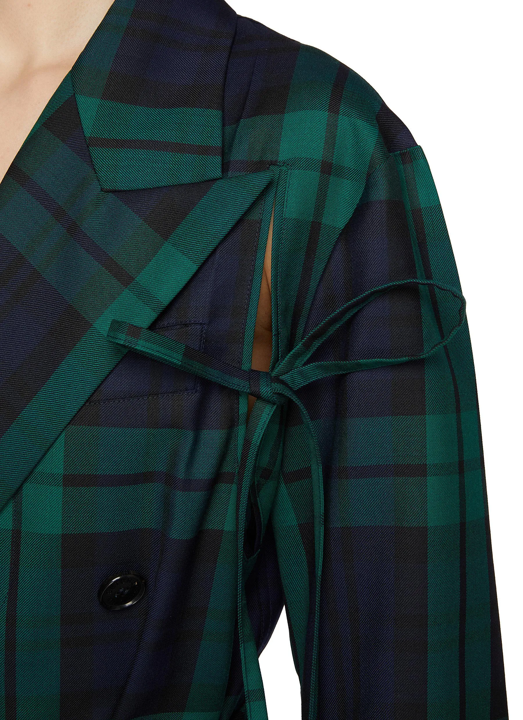 -----------SETCHU ---- ------------ ----Eisha Tartan Belted Waist Double Breasted Blazer --