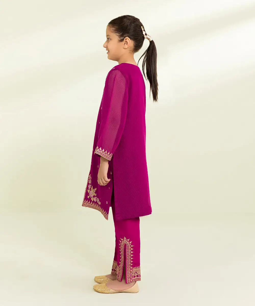 2 Piece - Embroidered Silk Khaddi Suit