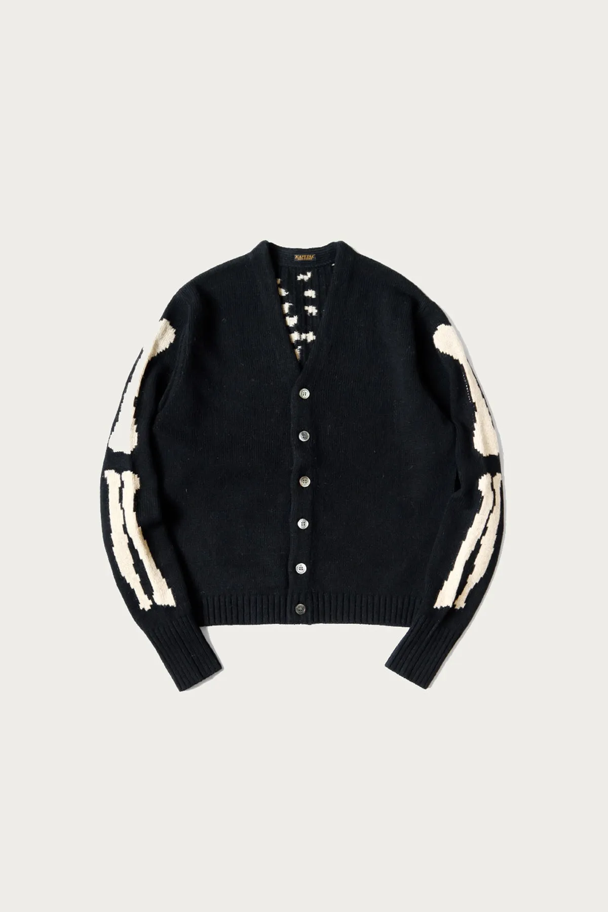 5G Wool Bone Short Cardigan - Black