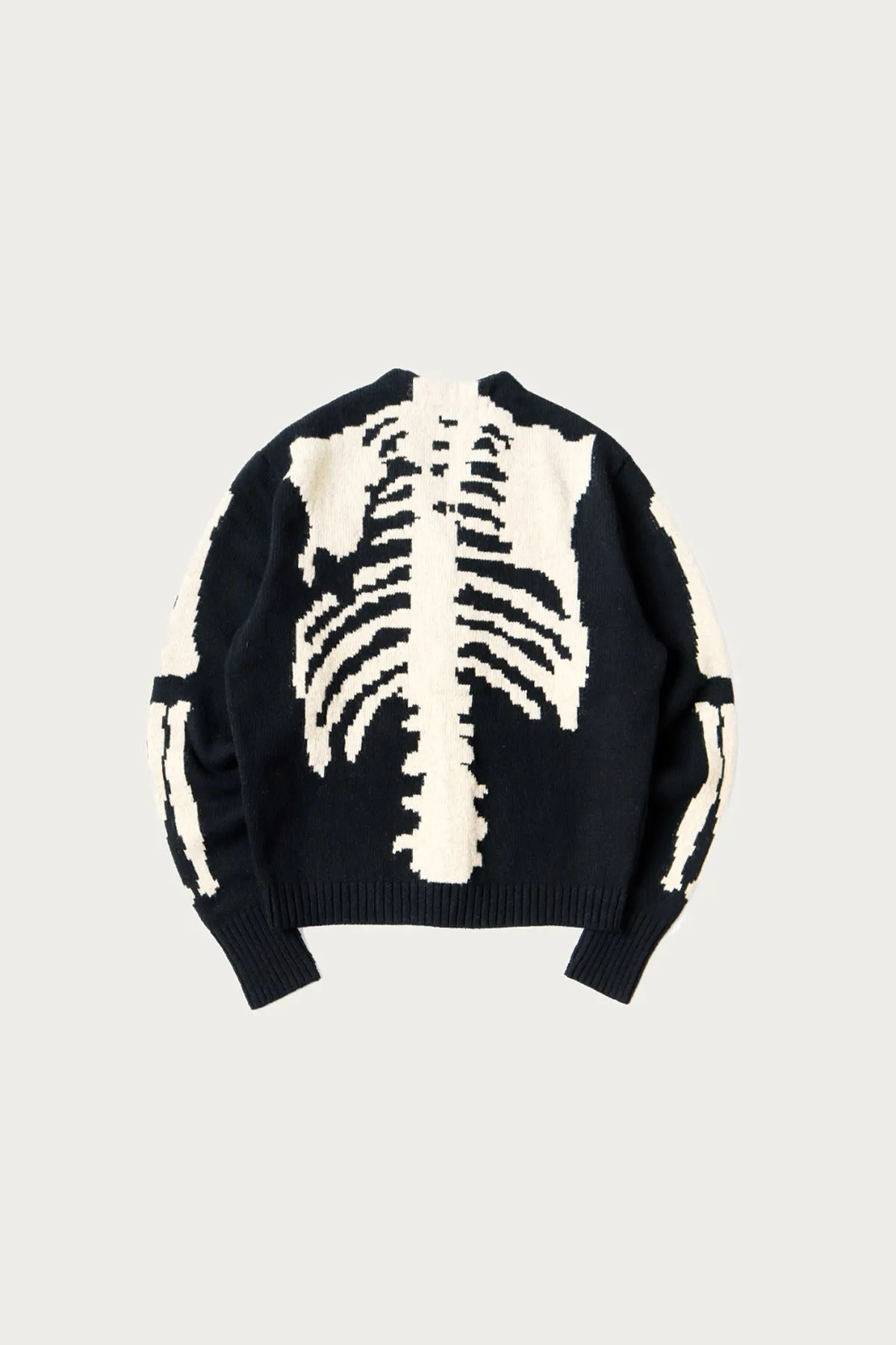 5G Wool Bone Short Cardigan - Black