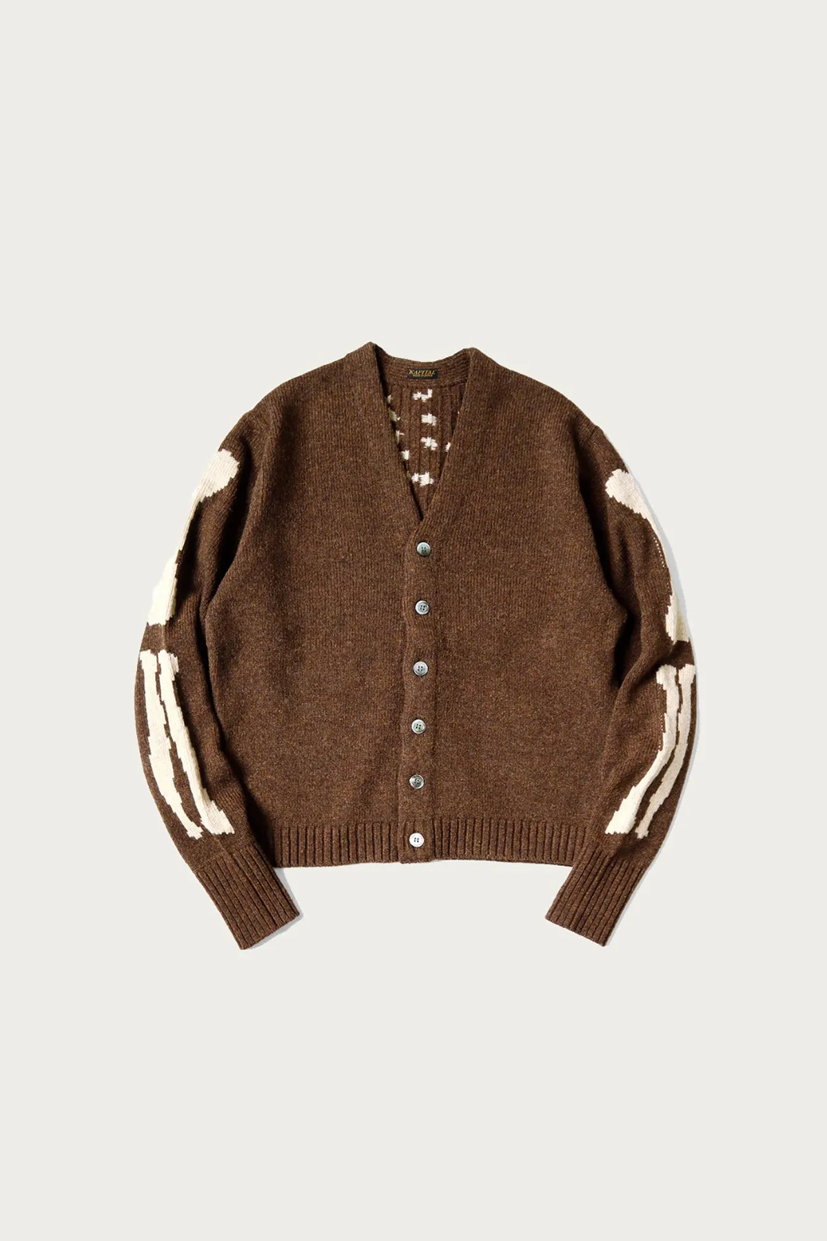 5G Wool Bone Short Cardigan - Brown