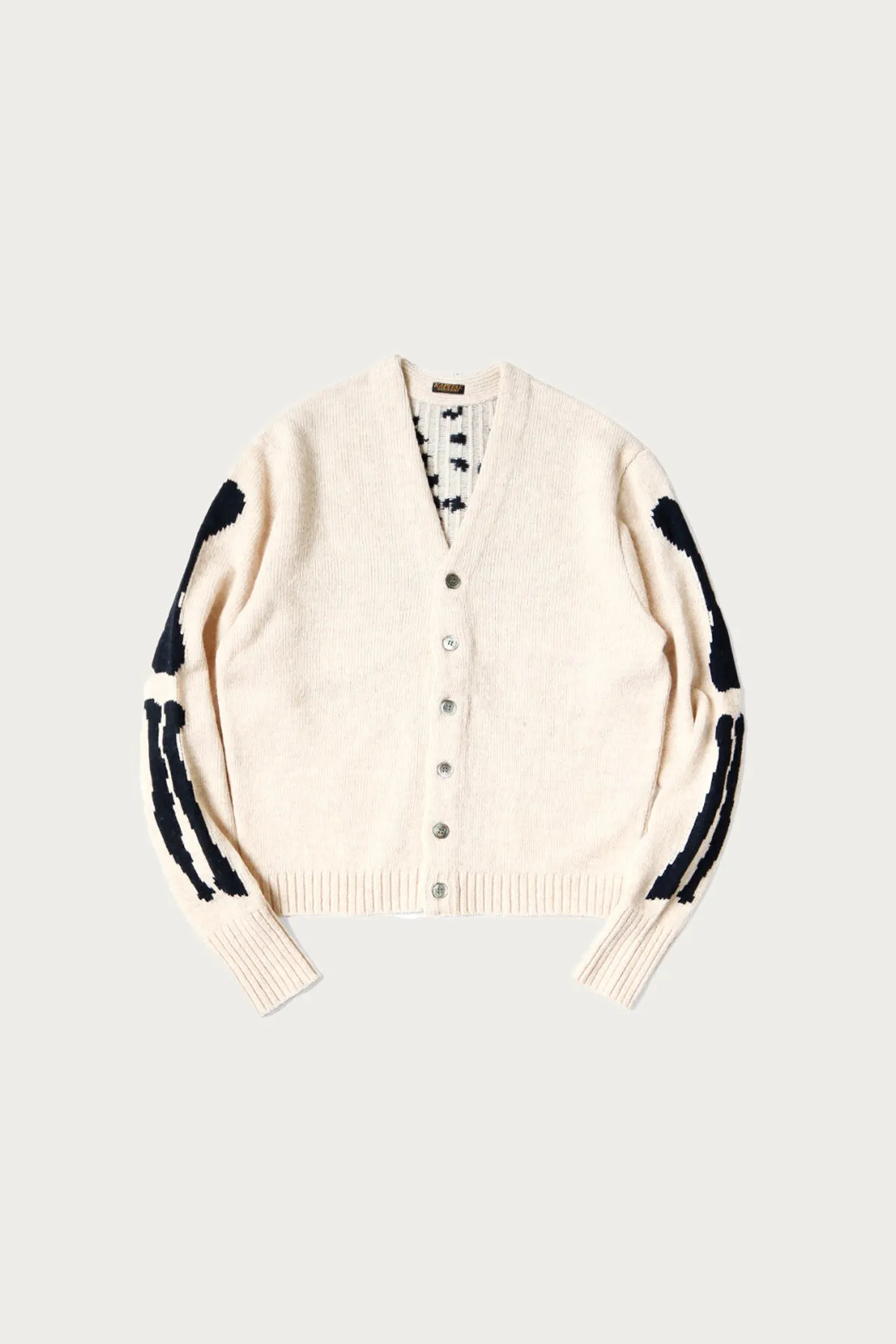 5G Wool Bone Short Cardigan - Natural