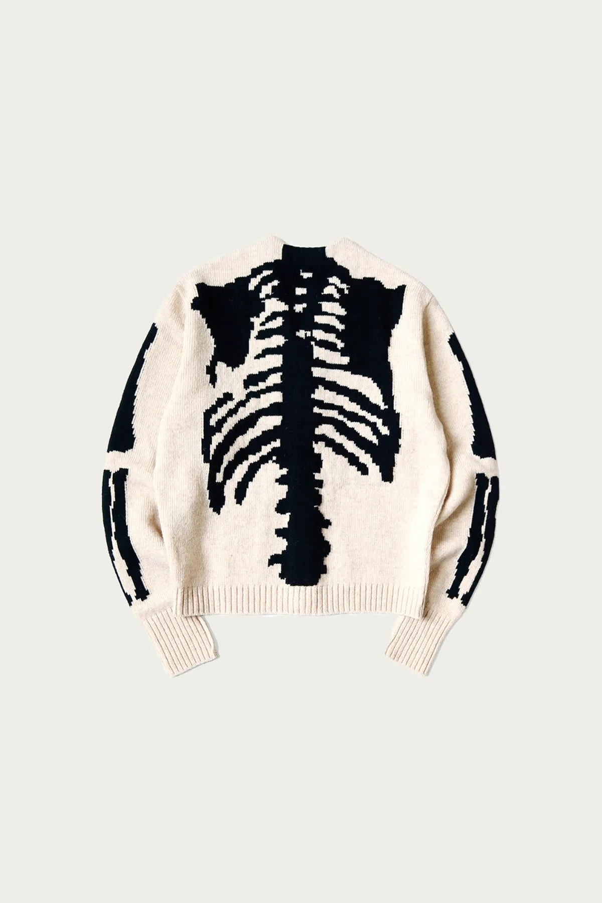 5G Wool Bone Short Cardigan - Natural