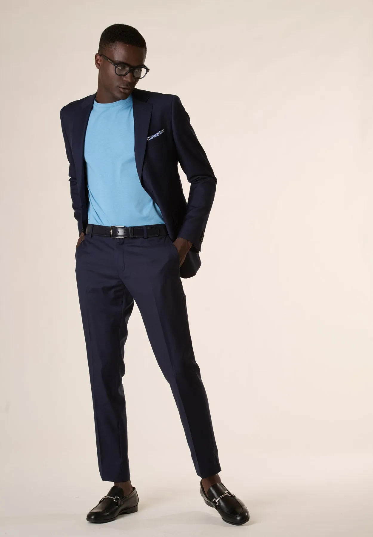 Abito blu scuro sallia lana slim fit