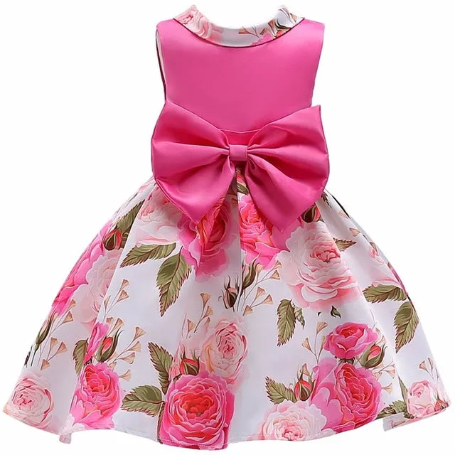 Baby Girl embroidery Silk Princess Dress for Wedding party Kids  Dresses for Toddler Girl Children Fashion Christmas Clothing