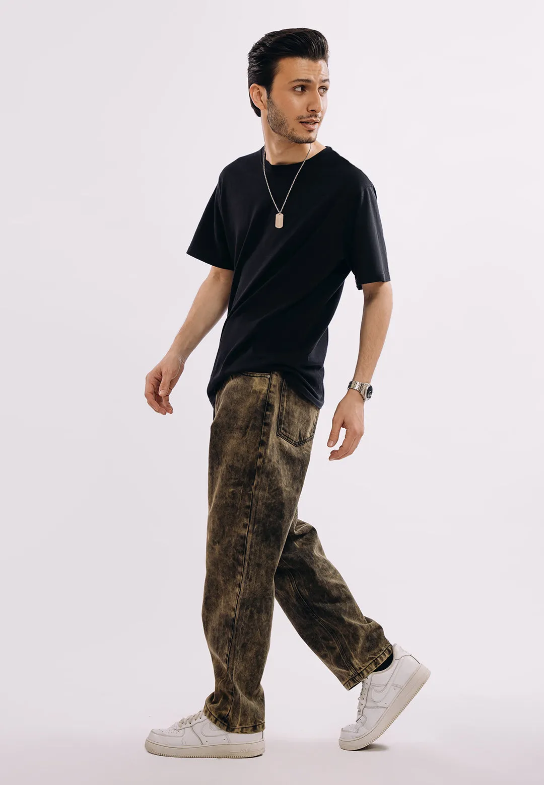 Baggy Fit Jeans - Distressed Over Dyed