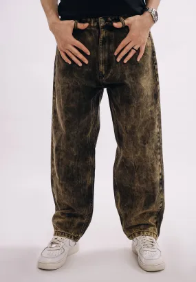 Baggy Fit Jeans - Distressed Over Dyed