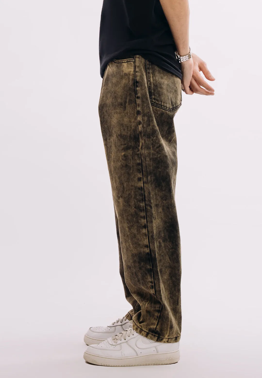 Baggy Fit Jeans - Distressed Over Dyed