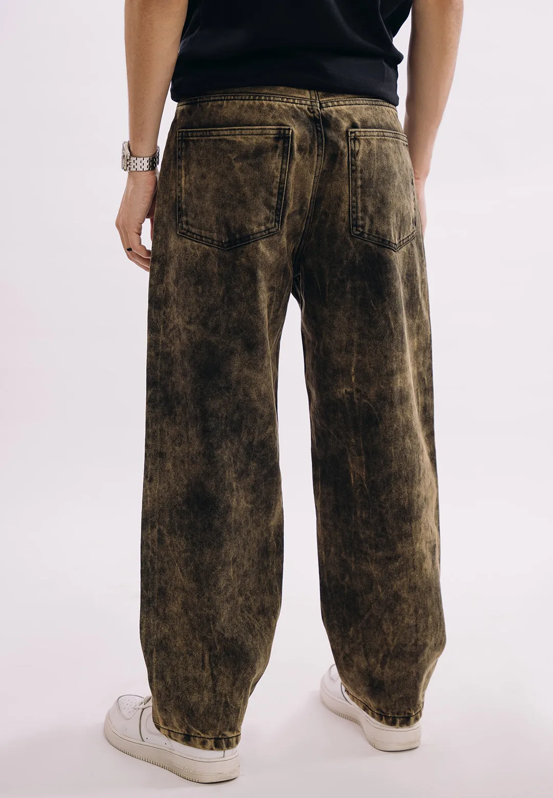 Baggy Fit Jeans - Distressed Over Dyed