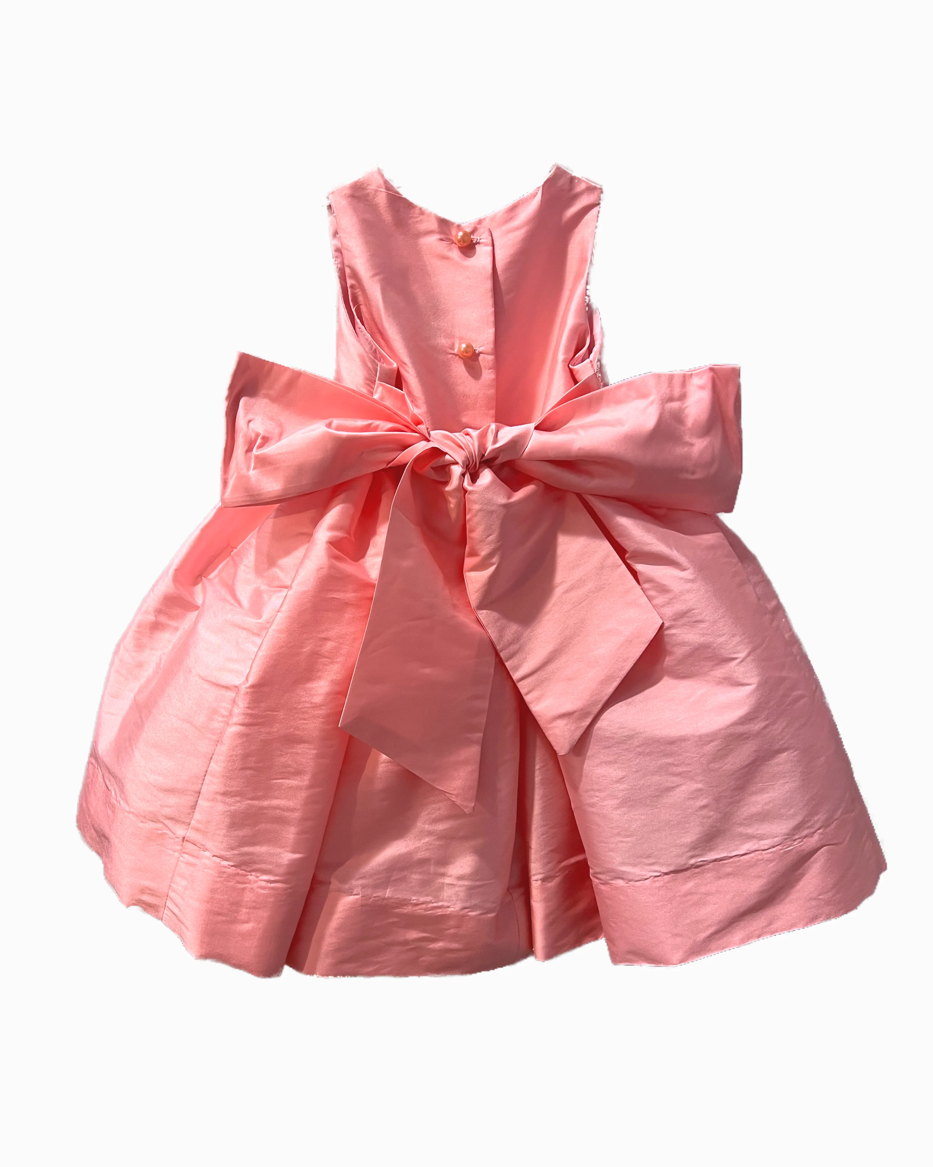 Barbie pink faux silk with sparkle belt dress