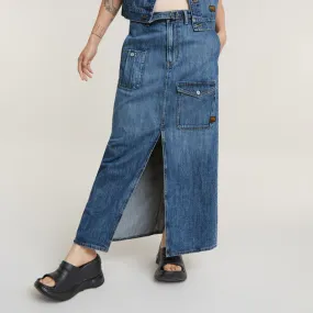 Belted Cargo Long Skirt