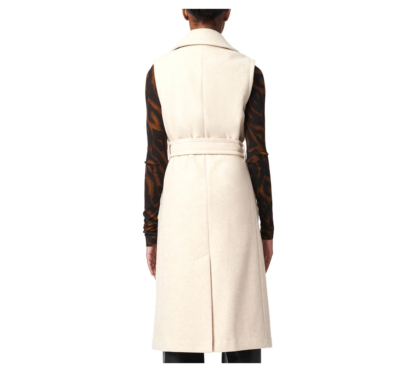 Bernardo Long Belted Wool Vest