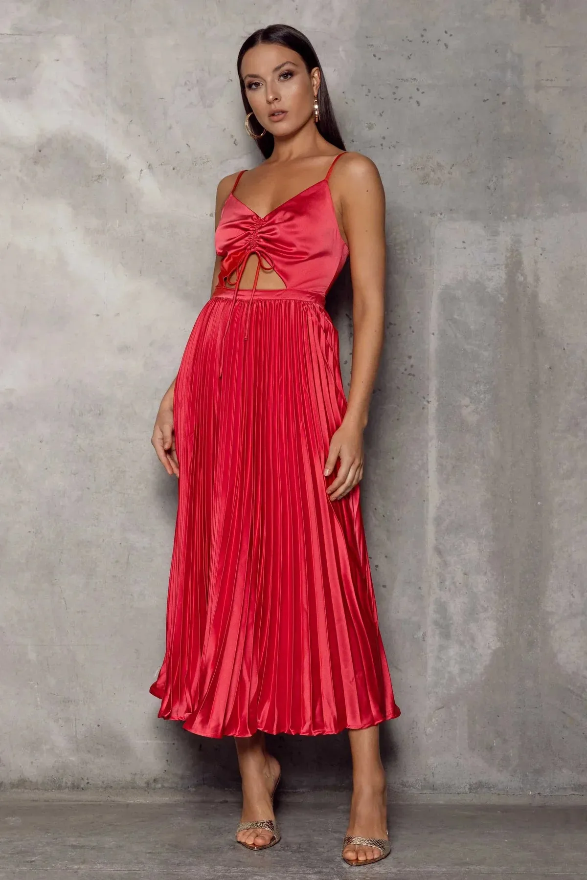 Bianca Dress - Watermelon Red