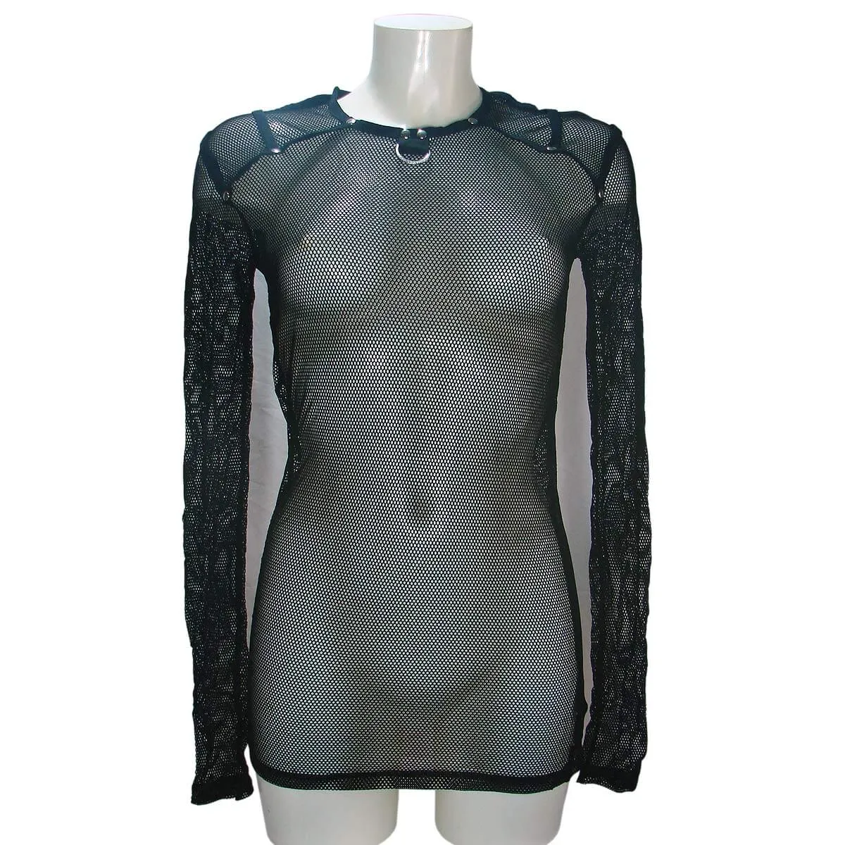 Black fishnet long sleeve shirt