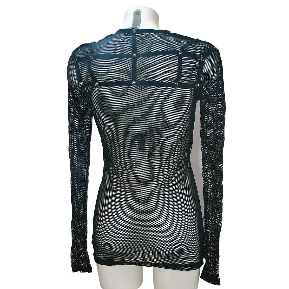 Black fishnet long sleeve shirt