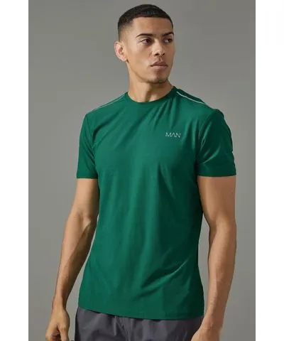 boohoo Mens Man Active Grid Regular Fit Performance T-Shirt