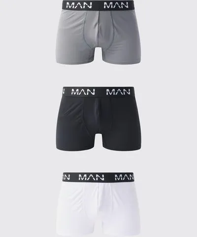 boohoo Mens Man Active Performance Boxer 3 Pack