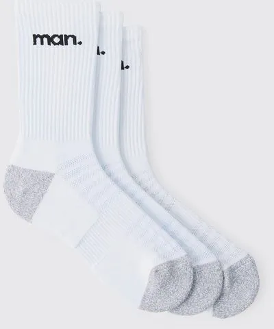 boohoo Mens Man Sport Cushioned Training Crew Socks 3 Pack