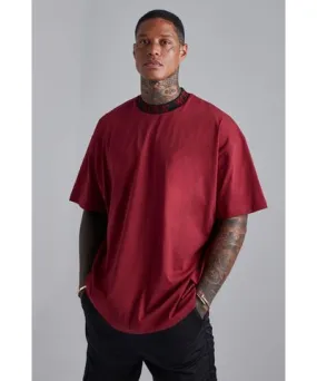 boohoo Mens Oversized Gothic Man Rib Neck T-Shirt