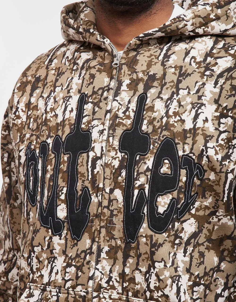 Butter Goods Frenzy Zip-Thru Hoodie - Tan Camo