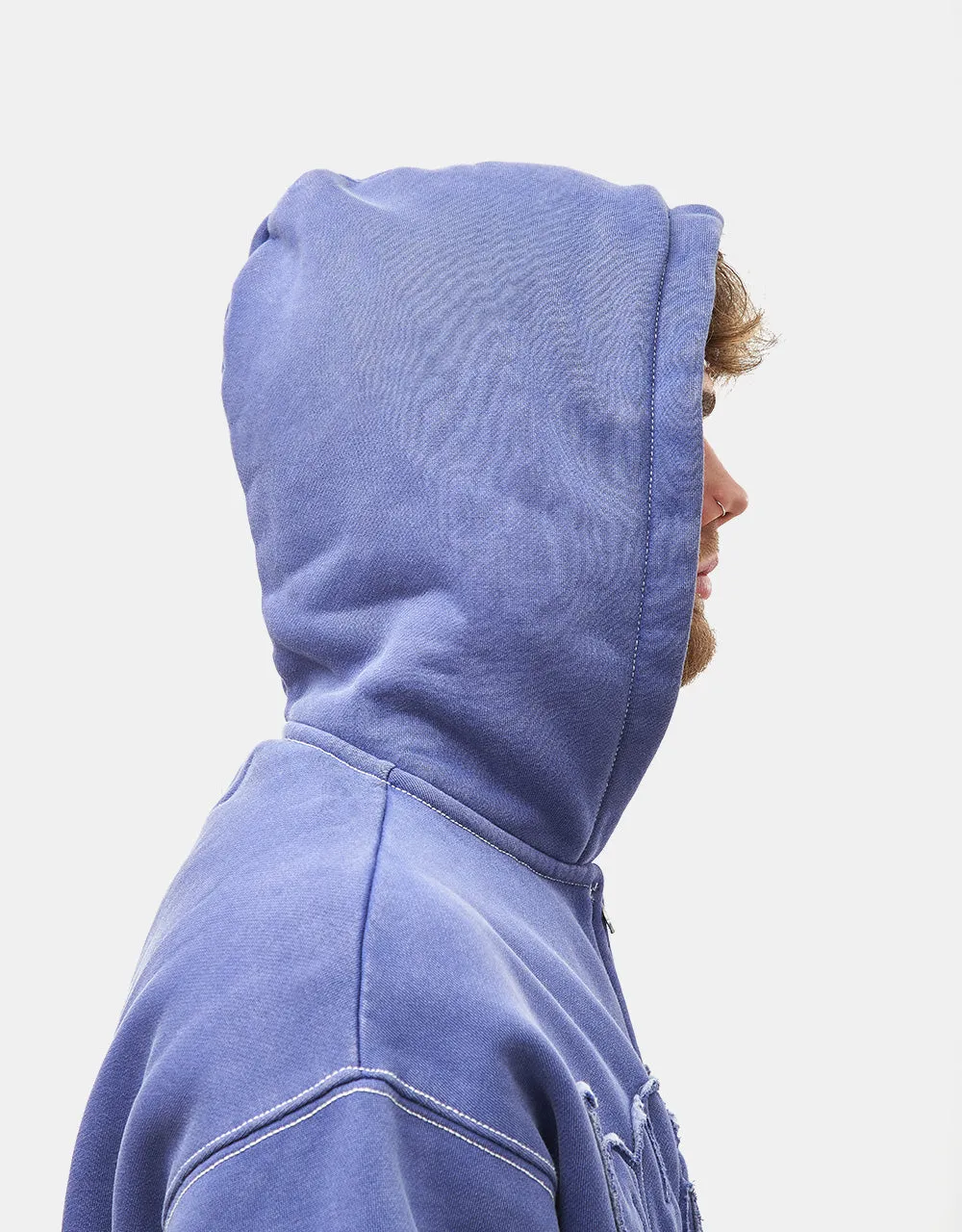 Butter Goods Mineral Wash Zip-Thru Hoodie - Prussian