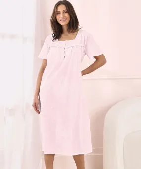 Button Drop Short Sleeved Nightdress