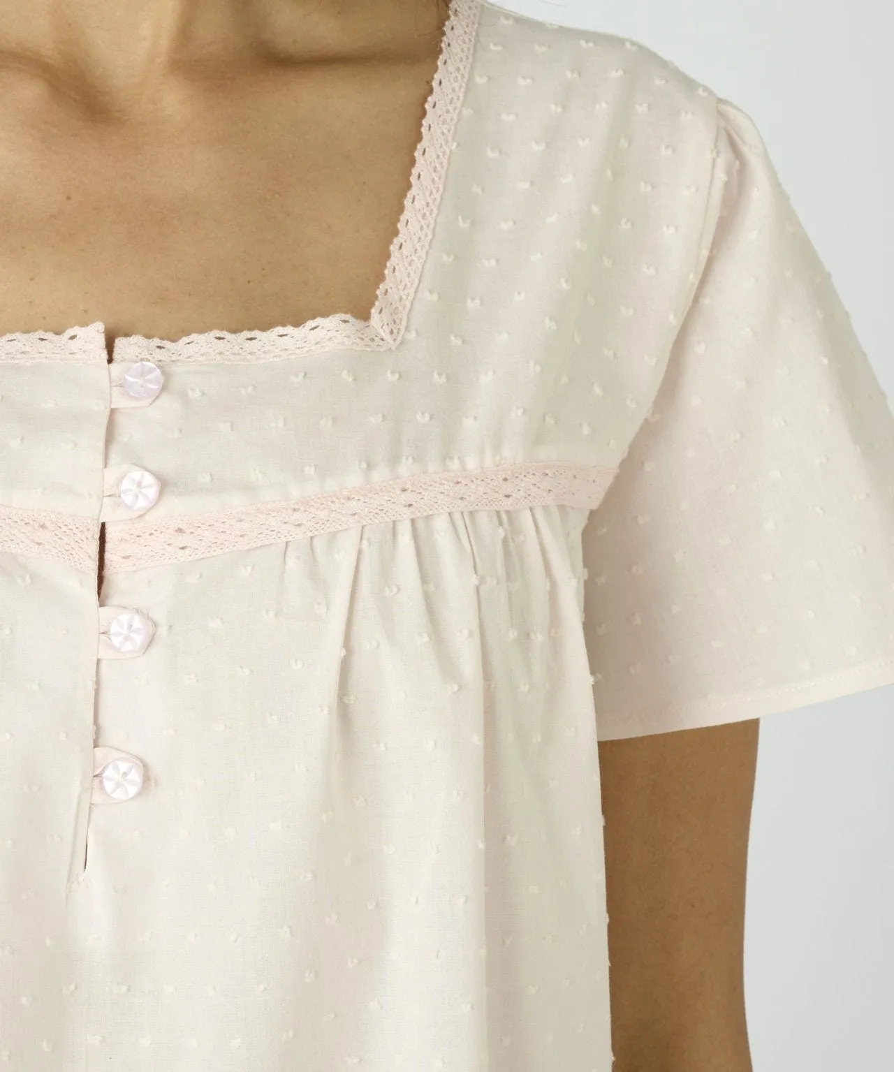 Button Drop Short Sleeved Nightdress