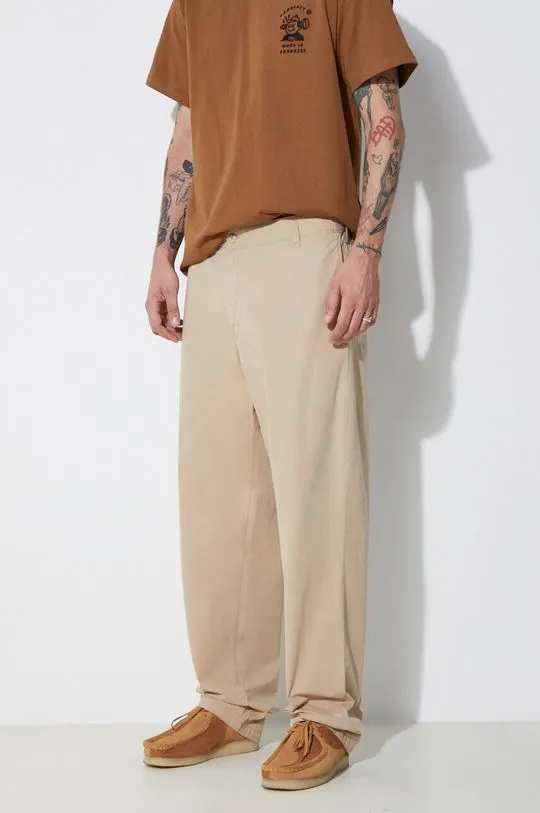 Carhartt WIP cotton trousers Calder Pant beige color I033128.G1GD