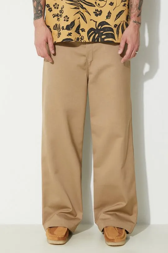 Carhartt WIP trousers Brooker Pant men's brown color I032356.8Y01