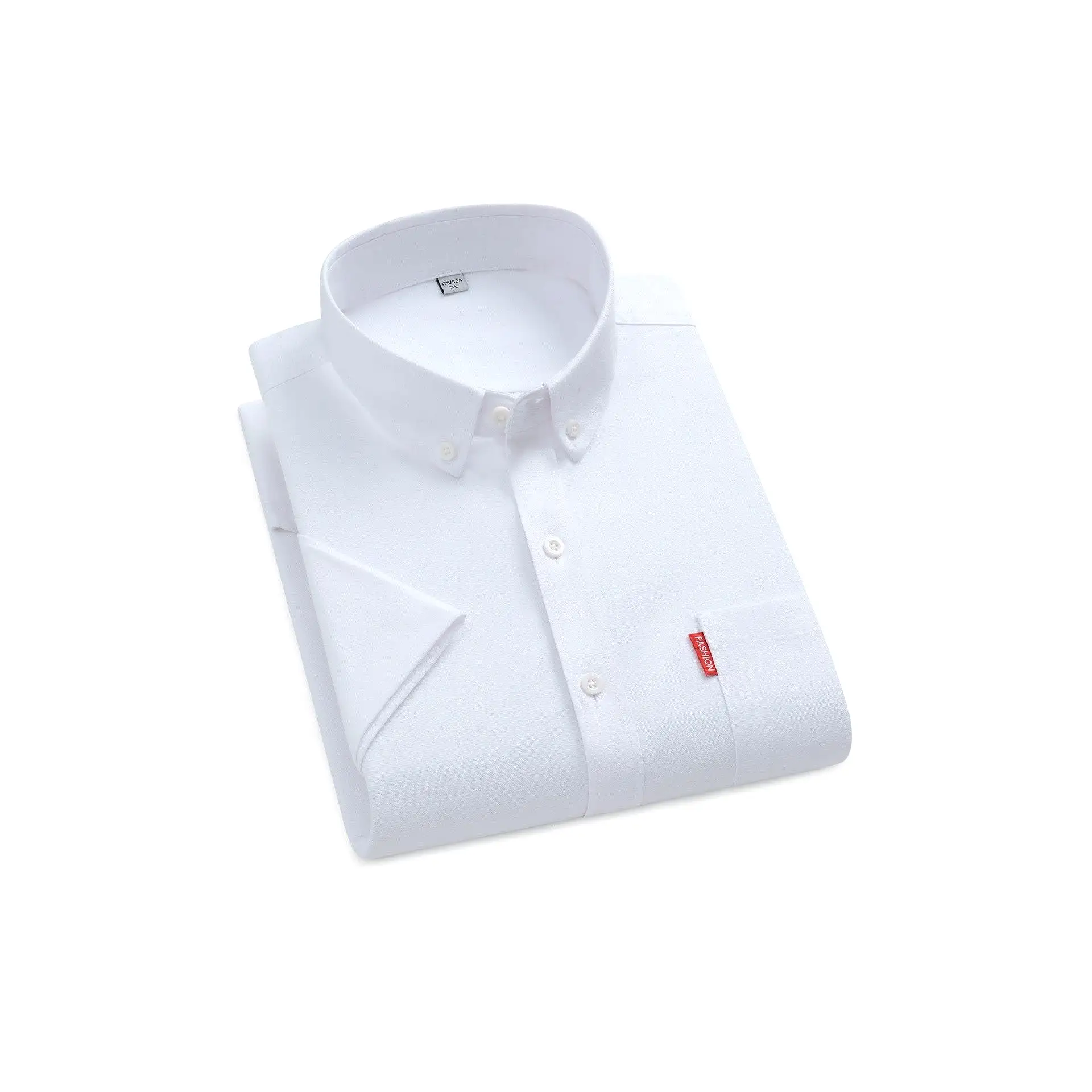 Casual short-sleeved solid color stand-up collar shirt