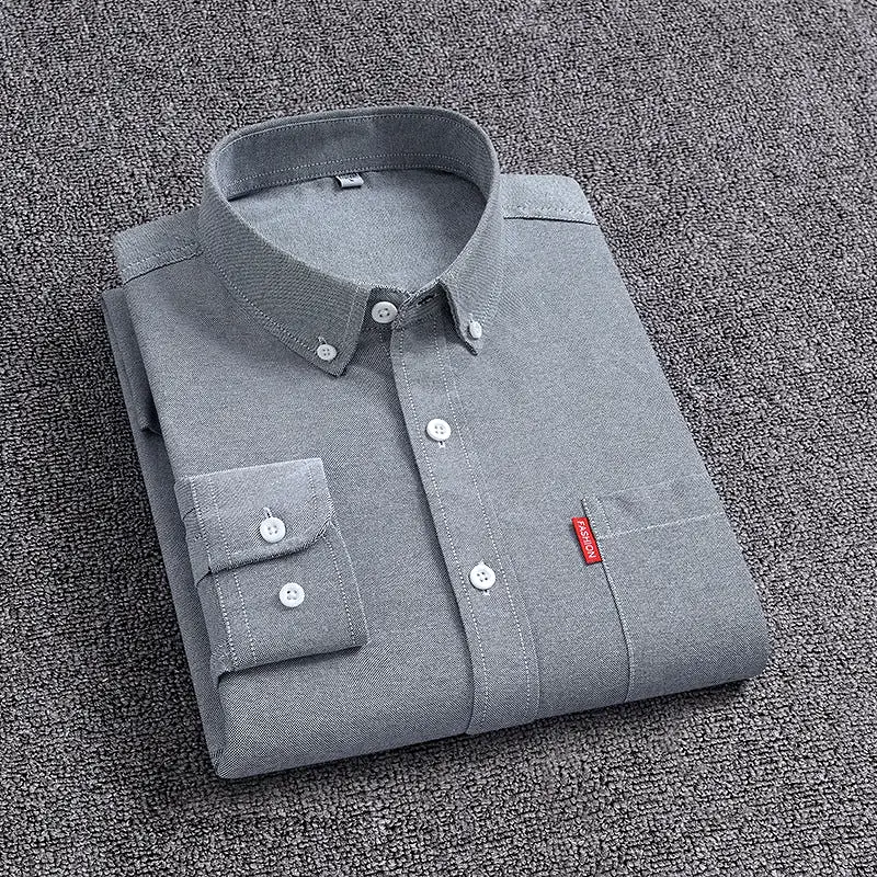 Casual short-sleeved solid color stand-up collar shirt