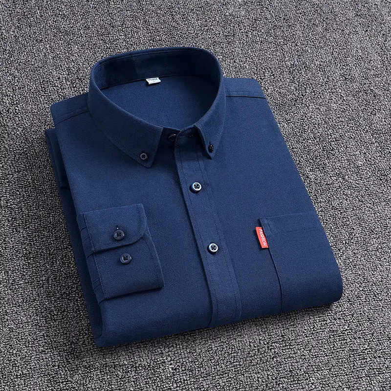 Casual short-sleeved solid color stand-up collar shirt