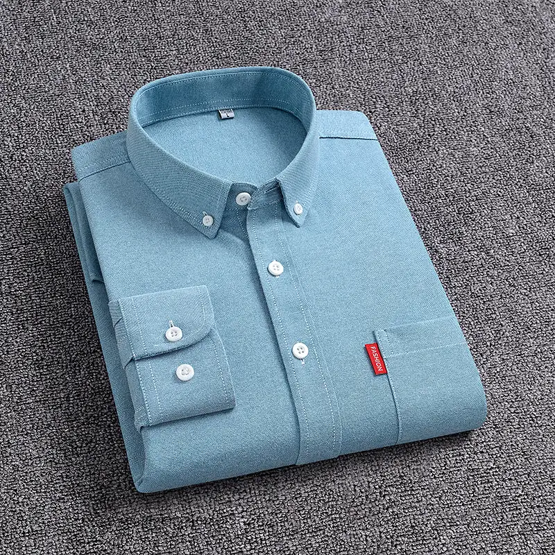 Casual short-sleeved solid color stand-up collar shirt