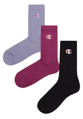 Champion 3 Pack Sports Crew Socks in Multi Colour  SXQE3N 08K