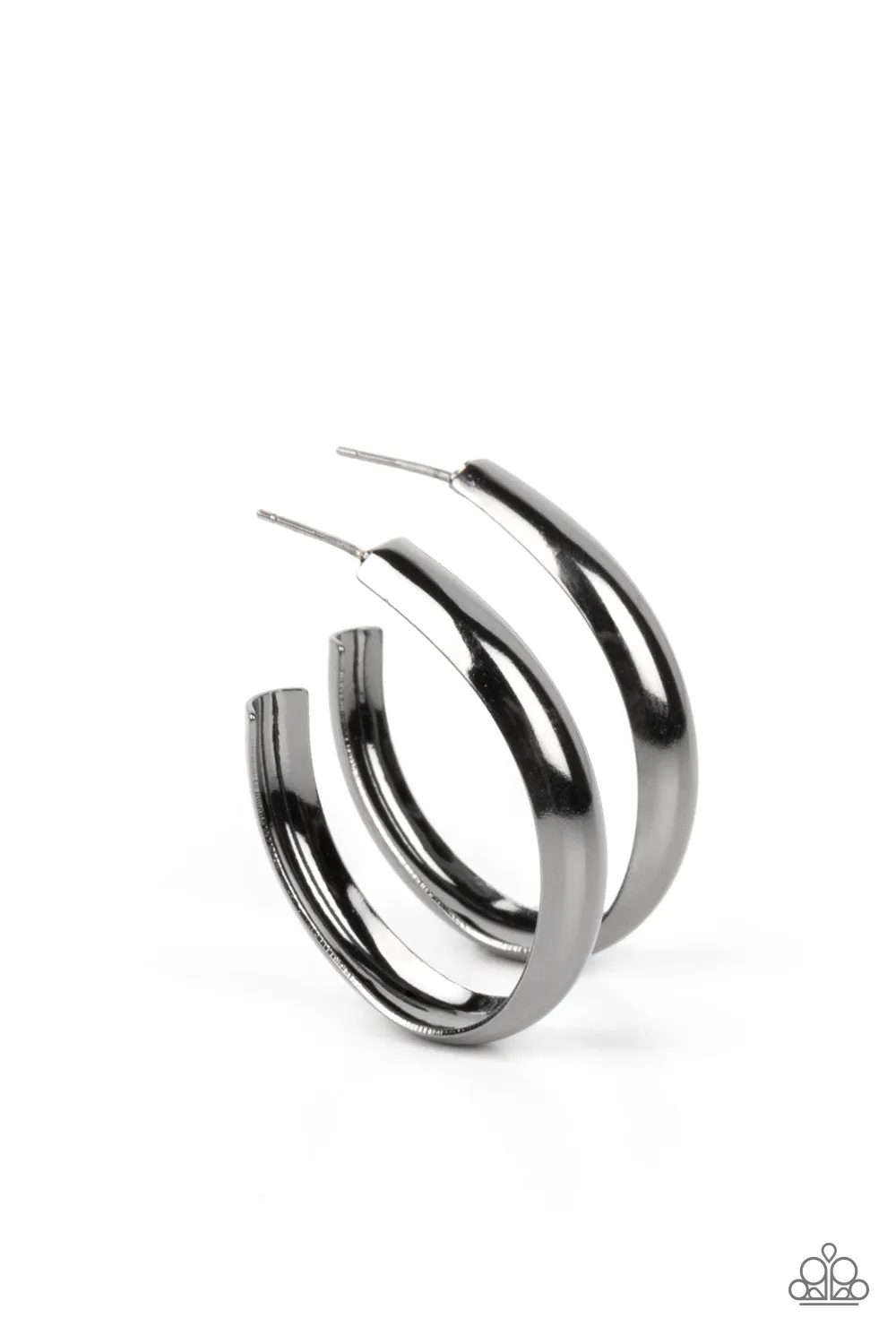 Champion Curves - Black ~ Paparazzi Earrings