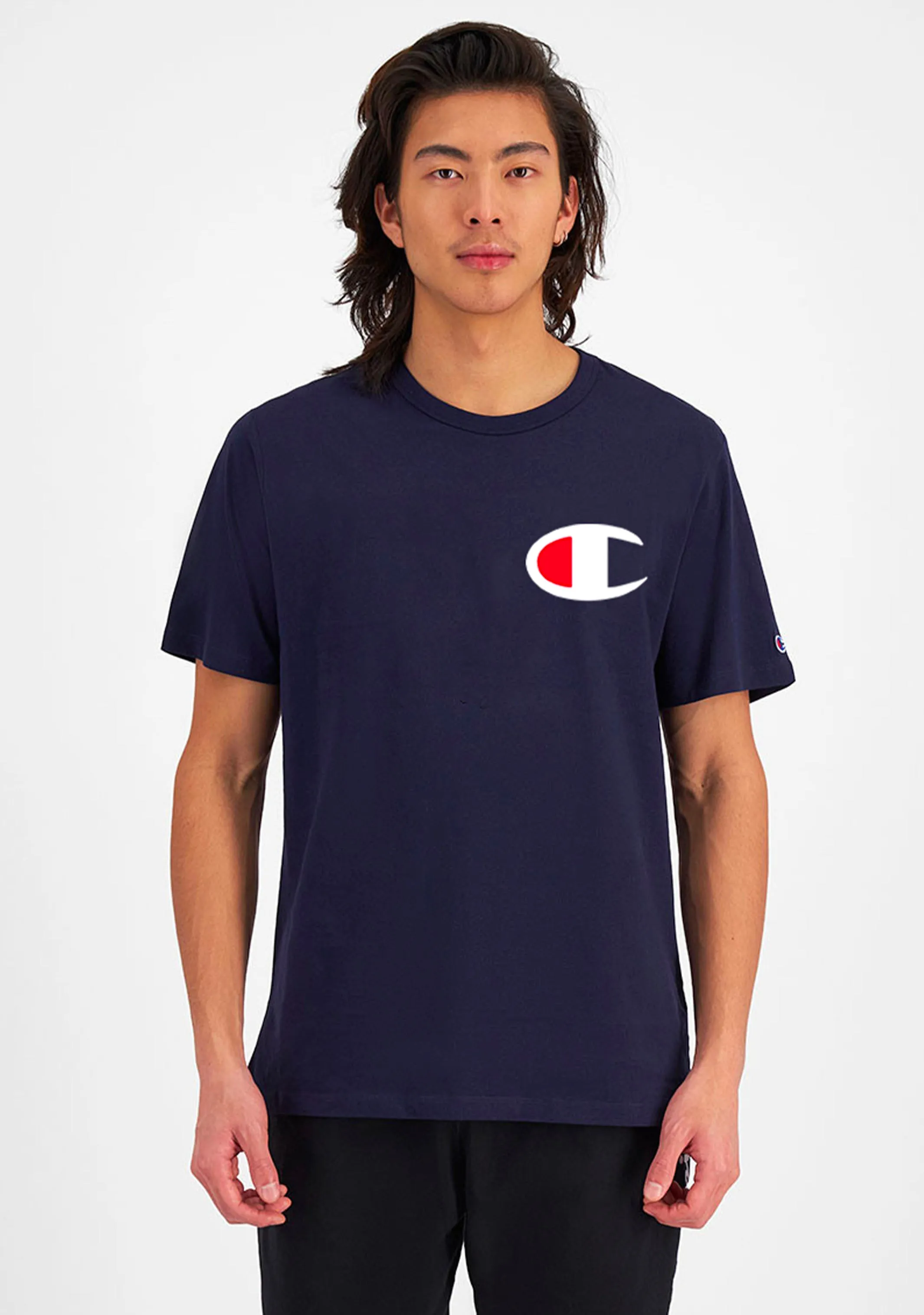 Champion Mens C Logo Short Sleeve Tee Navy  AY68N NAV