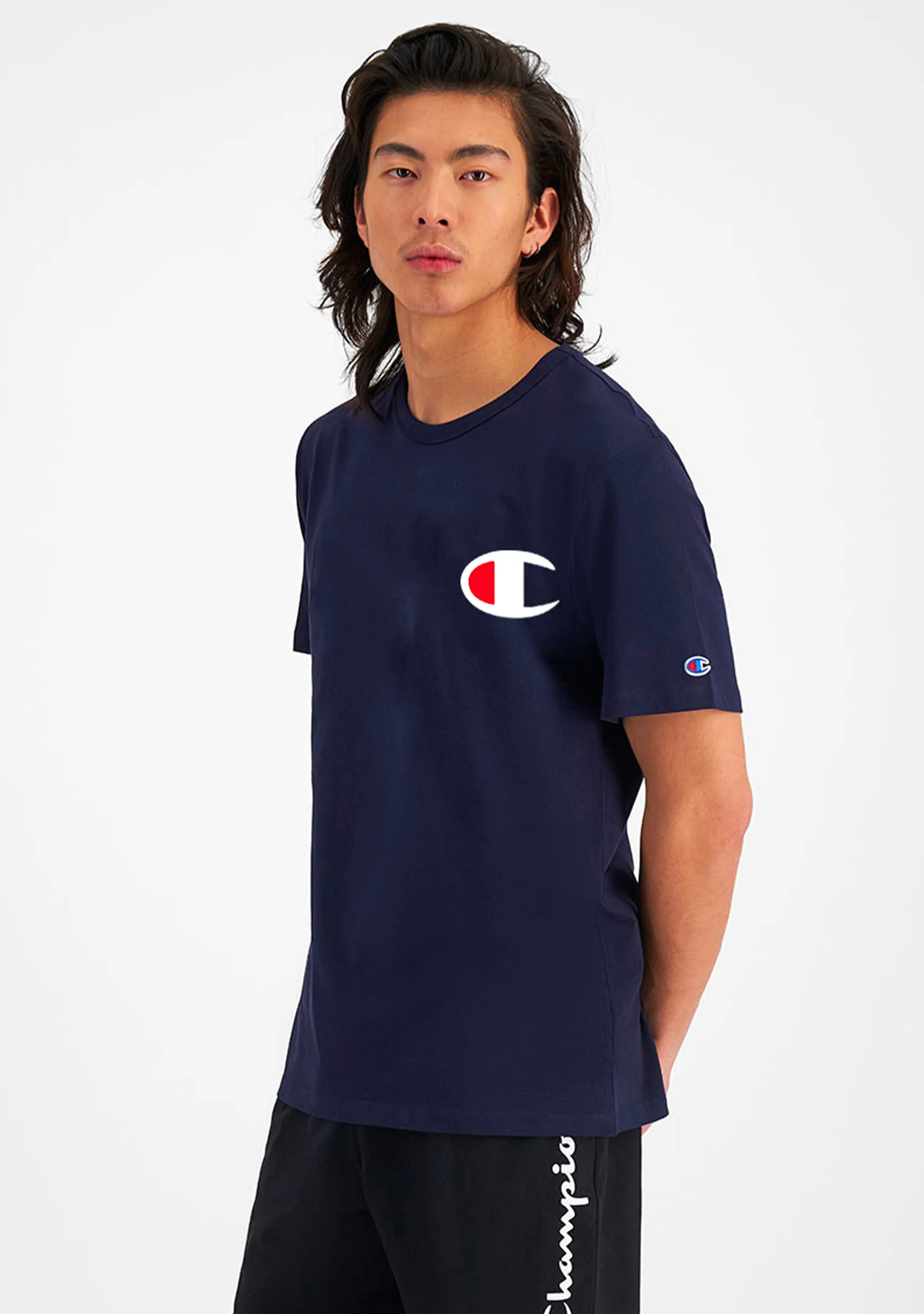 Champion Mens C Logo Short Sleeve Tee Navy  AY68N NAV