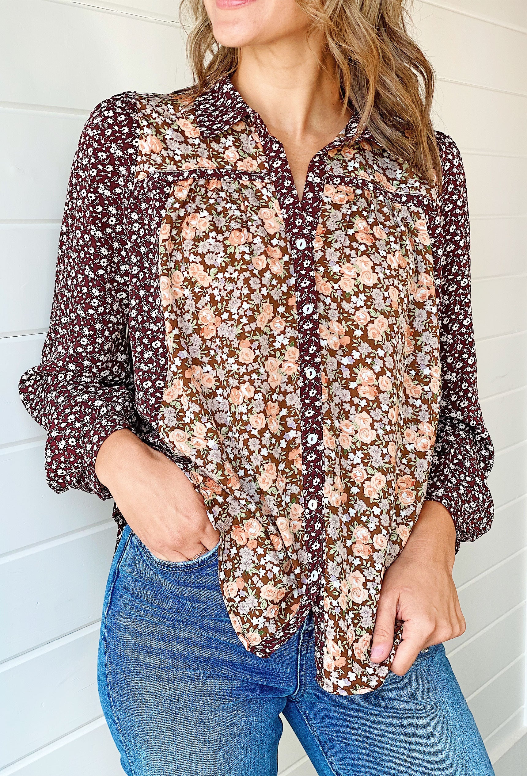 Chasing Dreams Floral Button Up Top