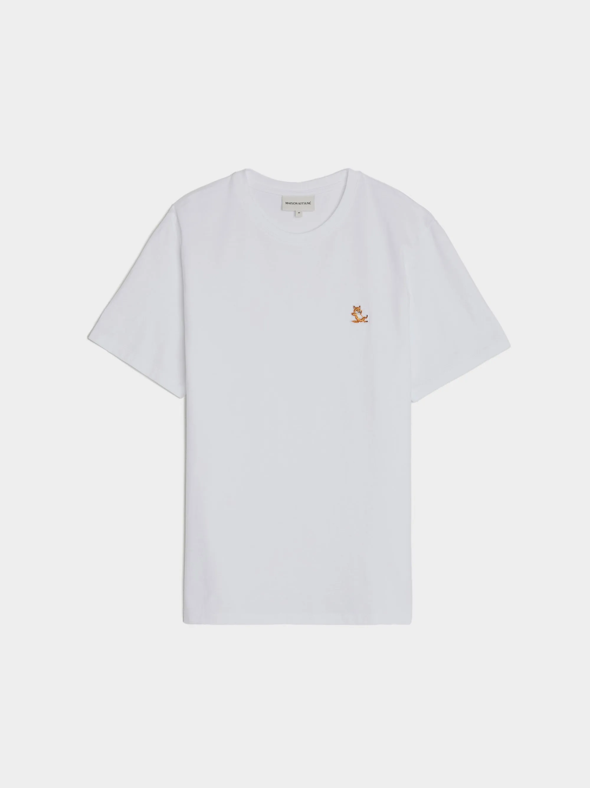 Chillax Fox Patch Regular Tee Shirt, White