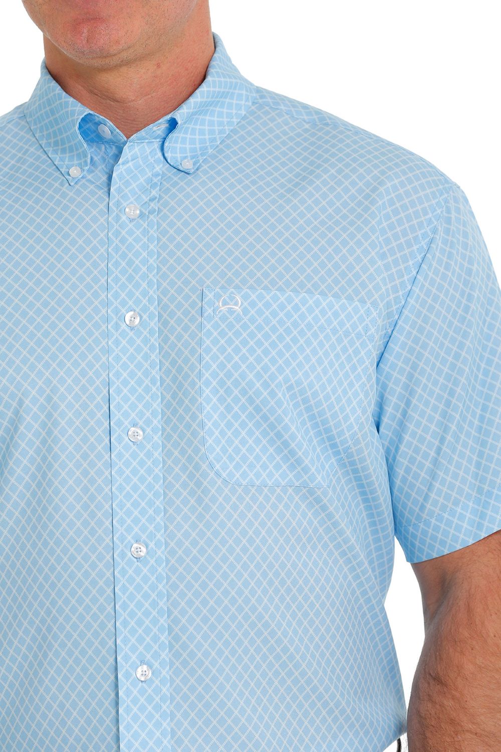 'Cinch' Men's ArenaFlex Print Classic Fit Button Down - Light Blue