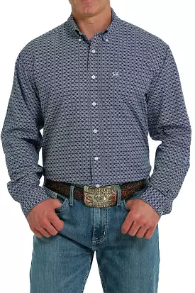 'Cinch' Men's ArenaFlex Print Classic Fit Button Down - Navy