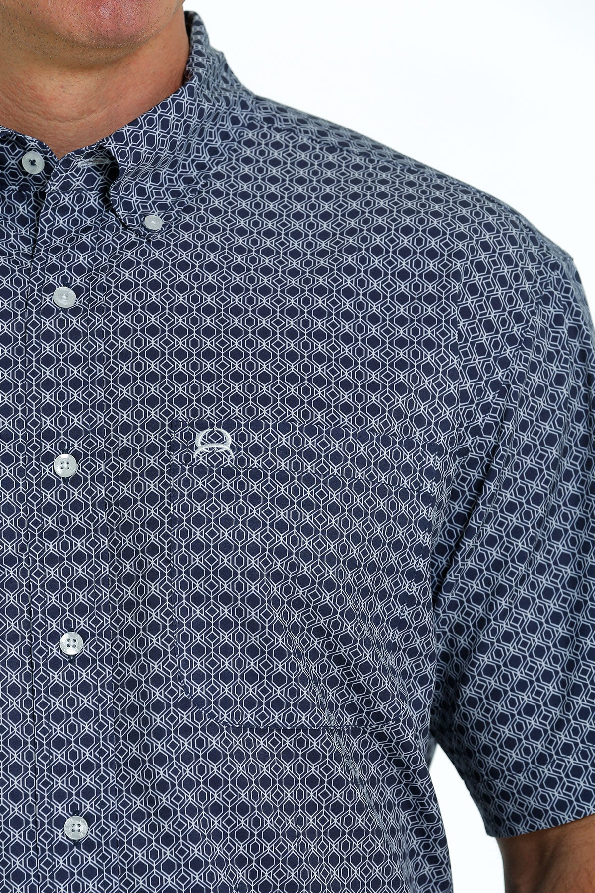 'Cinch' Men's ArenaFlex Print Classic Fit Button Down - Navy