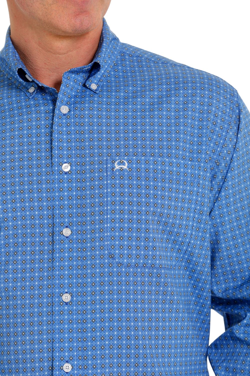 'Cinch' Men's ArenaFlex Print Classic Fit Button Down - Royal