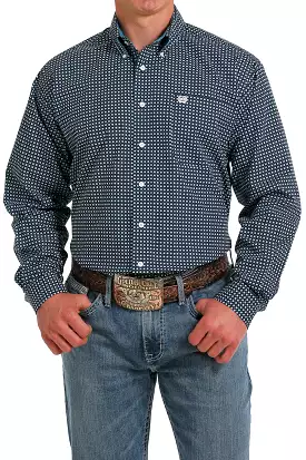 'Cinch' Men's Geo Print Classic Fit Button Down - Navy