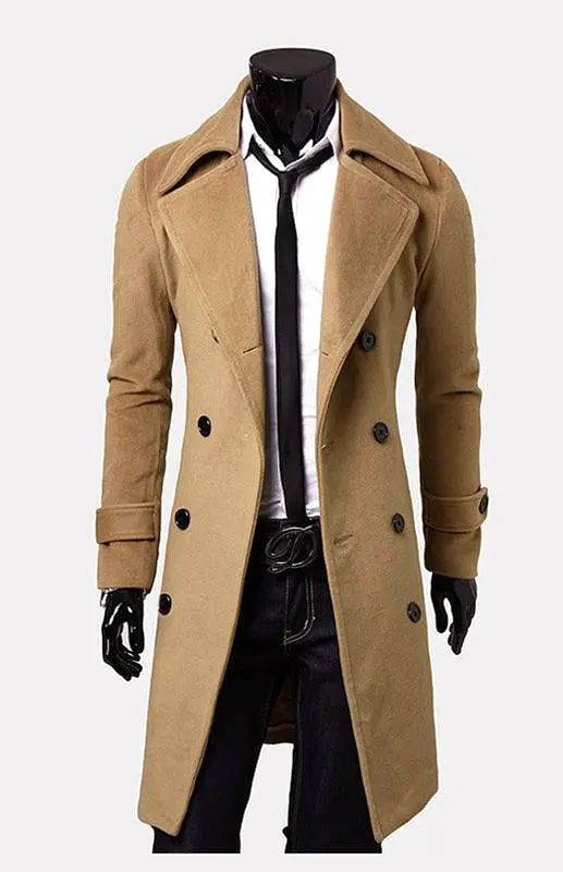 Double Breasted  Wool Men Winter Coat