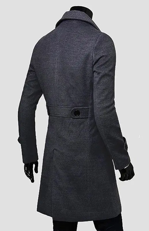 Double Breasted  Wool Men Winter Coat