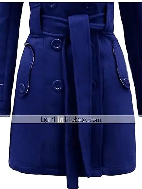 Elegant Double-Breasted Women's Winter Pea Coat with Belt