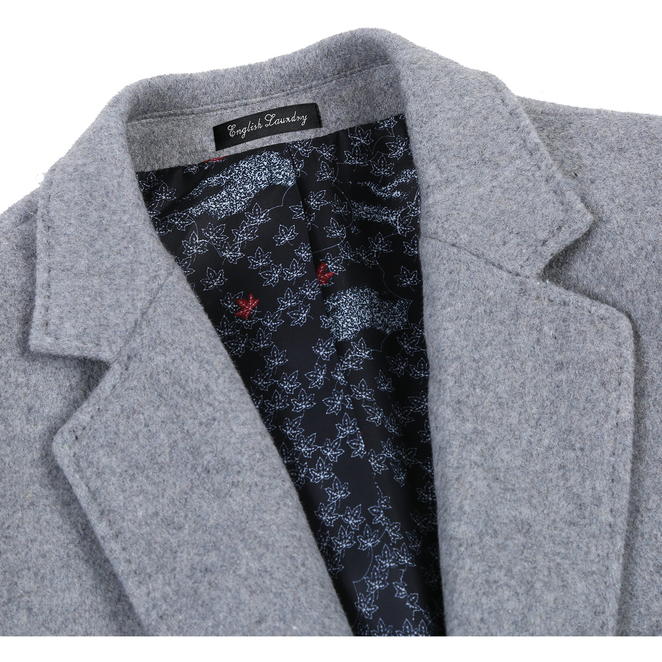 ENGLISH LAUNDRY Wool Blend Breasted Light Gray Top Coat EL53-01-410