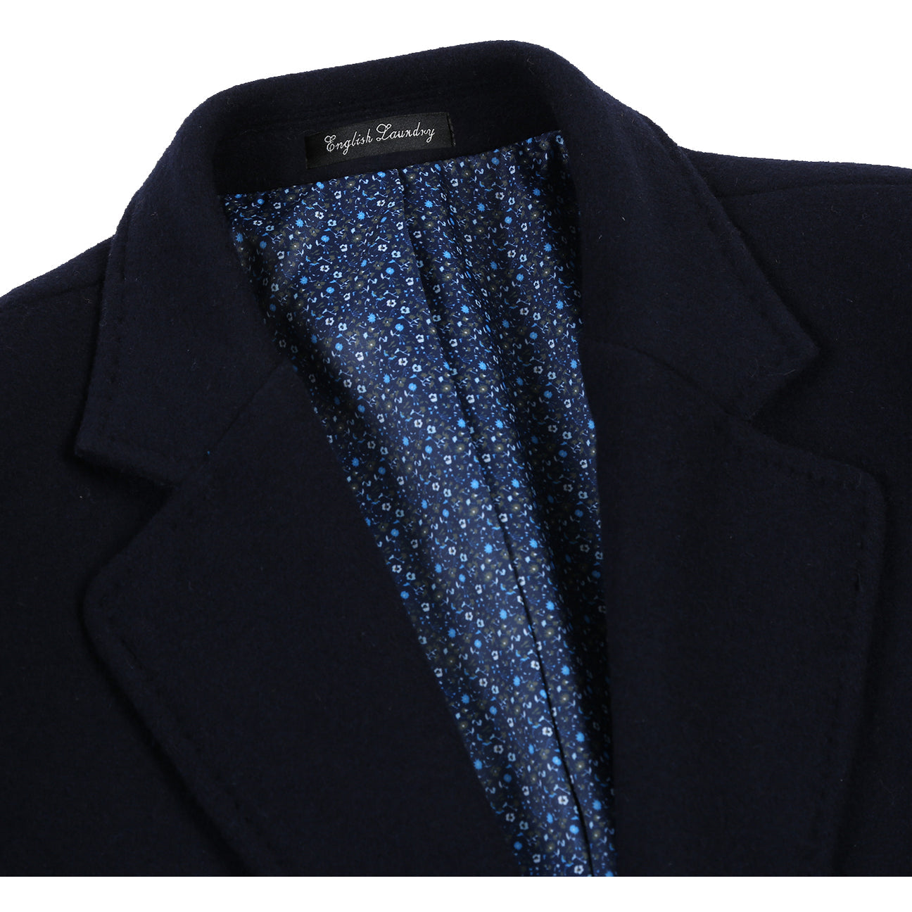 ENGLISH LAUNDRY Wool Blend Breasted Navy Top Coat EL53-01-092