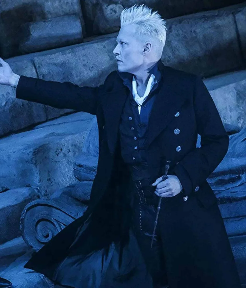 Fantastic Beasts 2 Johnny Depp Double Breasted Coat